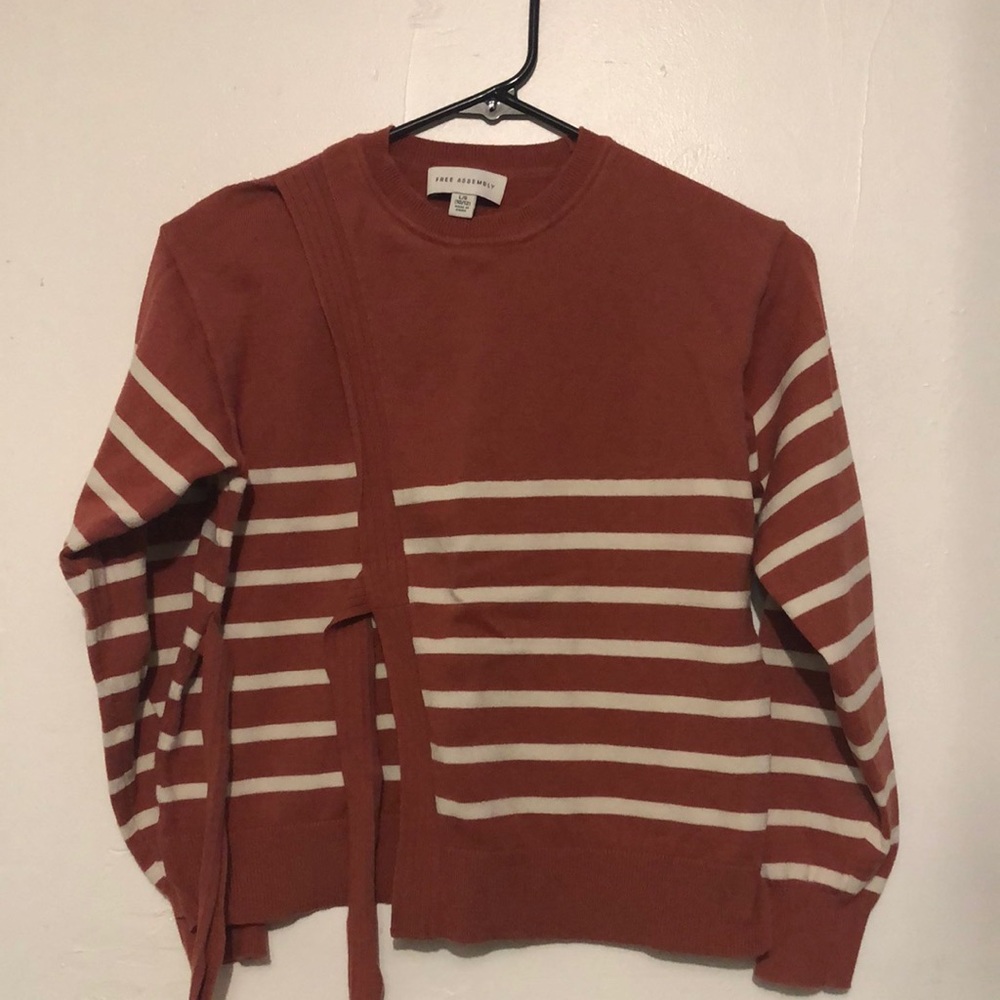 Free Assembly rust color sweater with stripes
